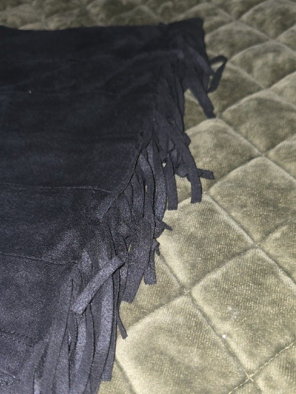 Women's Fringed Side-Detail Shorts - Black - Picture 2 of 3